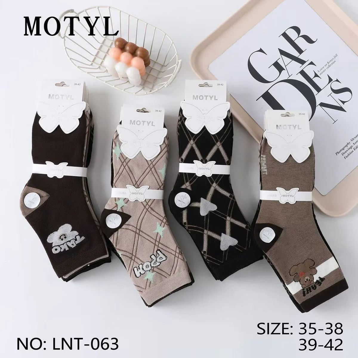 Skarpetki damskie Motyl wzór rozmiar 35-38/39-42