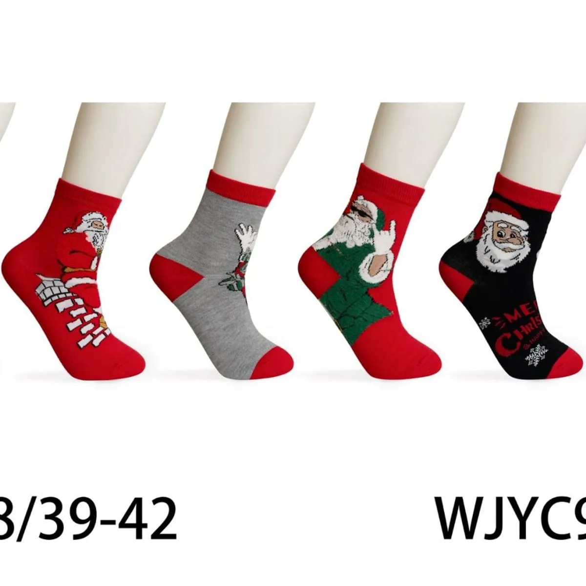 Skarpetki damskie świąteczne wzór Santa 35-38/39-42