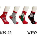 Skarpetki damskie świąteczne wzór Santa 35-38/39-42
