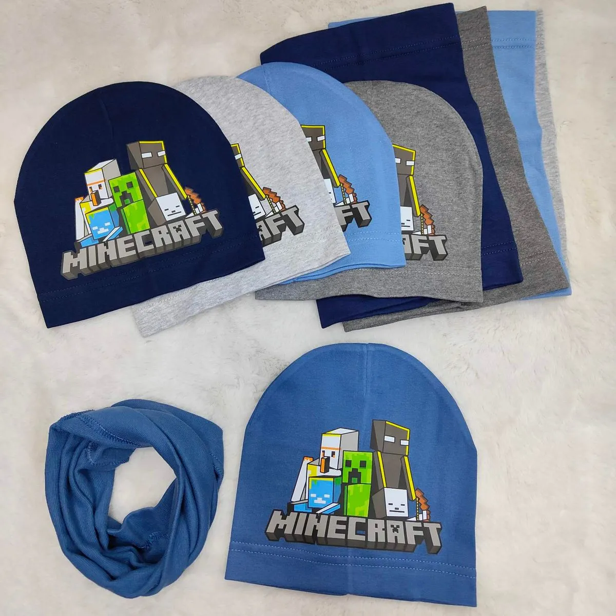 Komplet Czapka Minecraft + Komin dla Dzieci