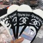 Skarpetki damskie ciepłe białe z czarnym logo Chanel
