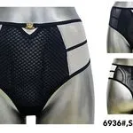 Majtki damskie S/M L/XL czarne z siateczką 6936#