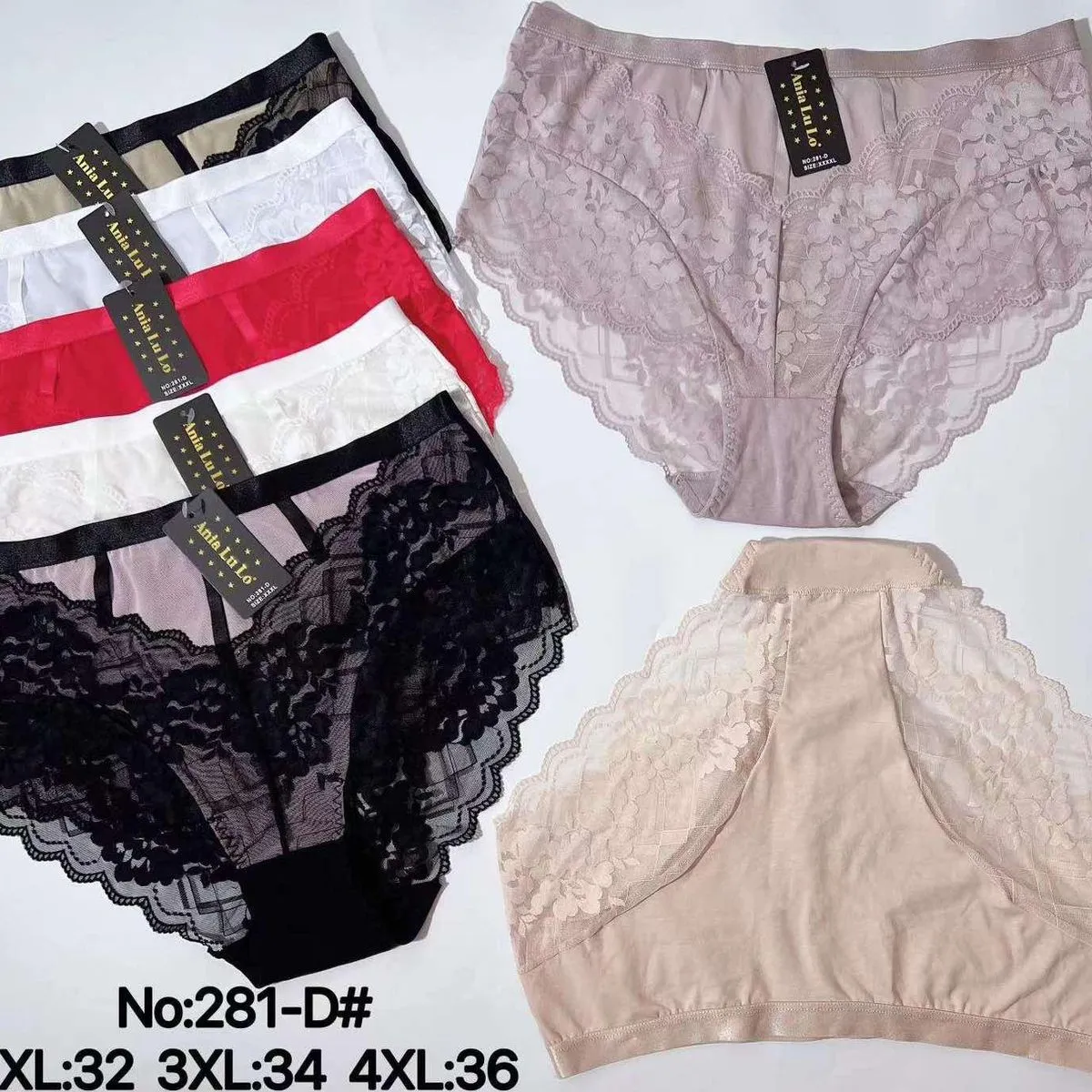 Majtki damskie koronkowe No.281-DF 2XL-4XL