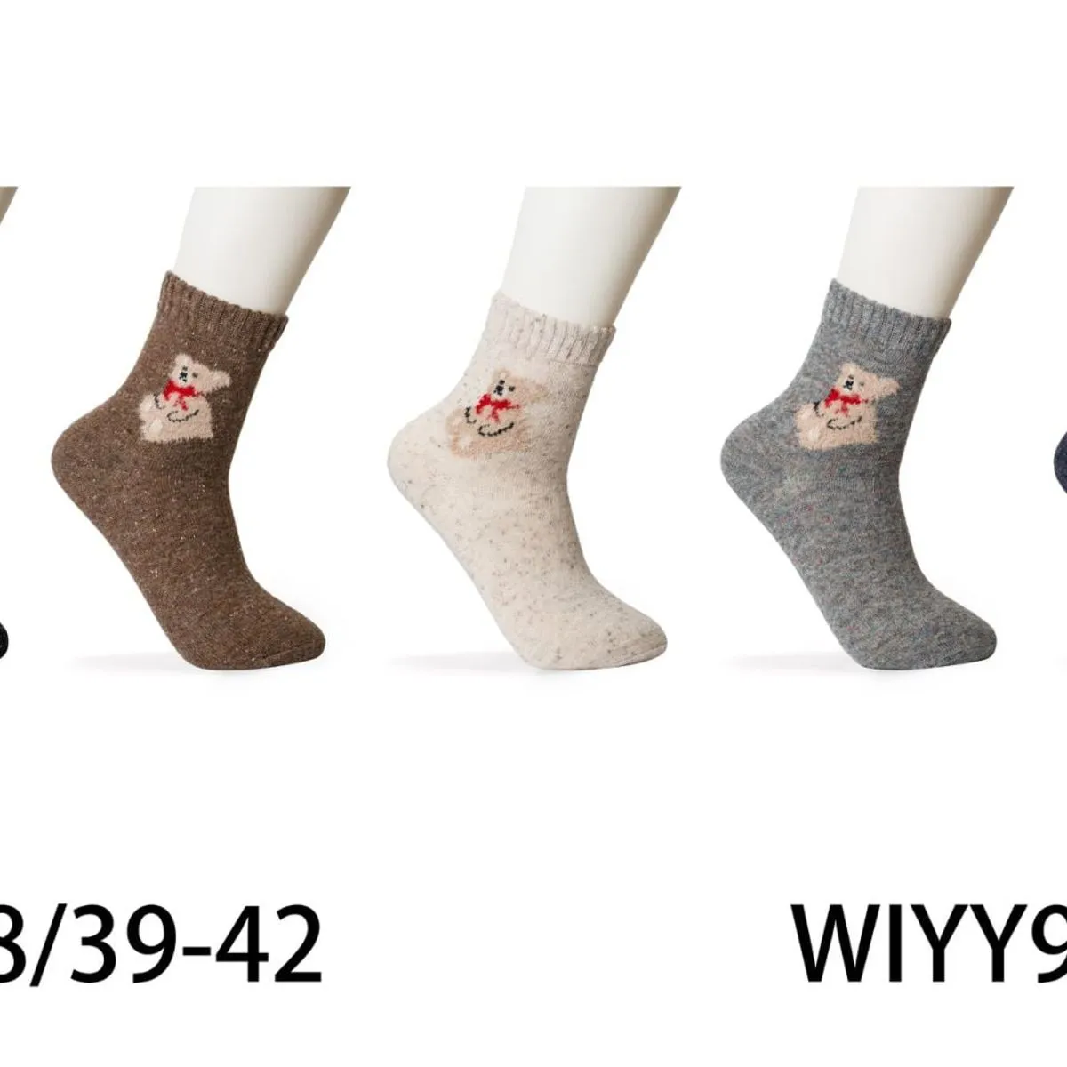 Skarpetki damskie z misiem WIYI Y94687 roz. 35-38/39-42