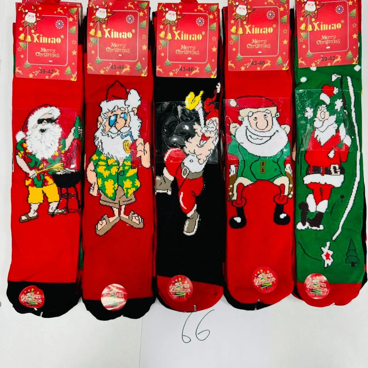 Skarpetki damskie świąteczne Xmas z motywami Santa 12 szt