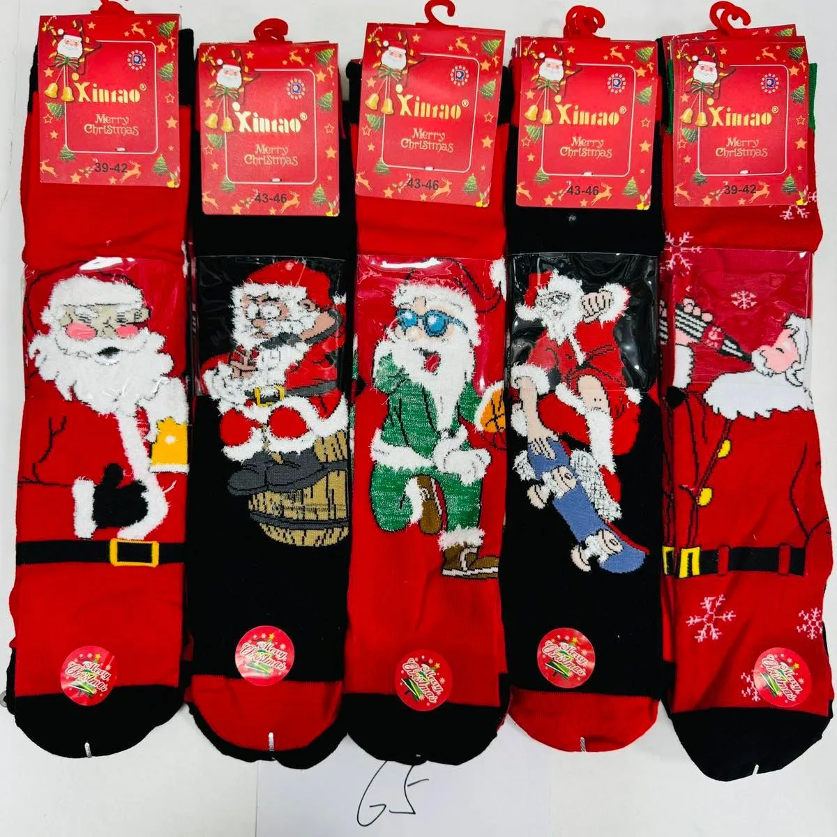 Skarpetki damskie świąteczne Xmas z motywem Santa GF
