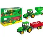 Zabawka Farmer Car traktor z przyczepą zielony