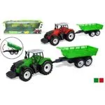 Zabawka traktor z przyczepą Farmer Car zielony/czerwony