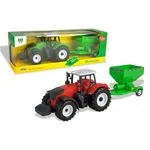 Zabawka traktor Farmer Ciąg + przyczepa zielona/czerwona