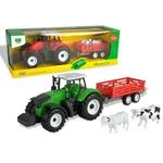 Zabawka traktor z przyczepą i krowami Farmer Car