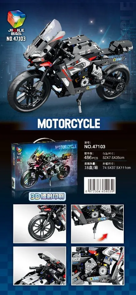 Zestaw klocków 3D motocykl NO.47103