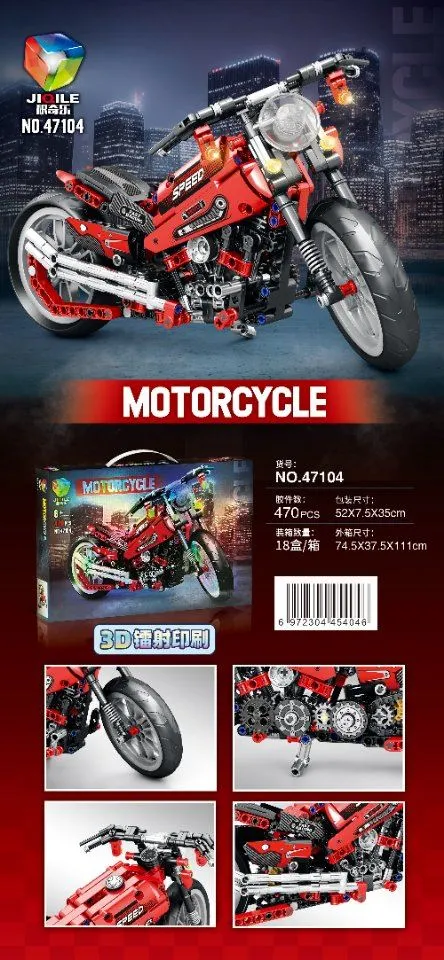 Zestaw klocków motocykl NO. A7104 czerwony