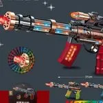 Pistolet na kulki świetlne 31cm z tarczą