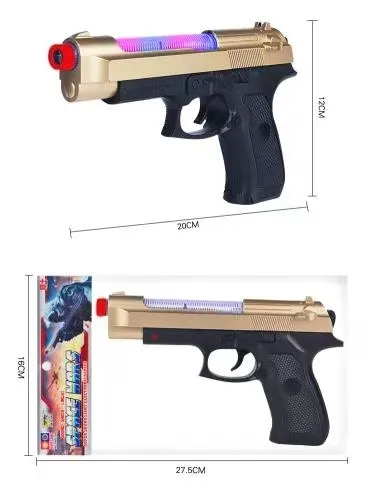 Pistolet na wodę z podświetleniem LED złoty 27 cm