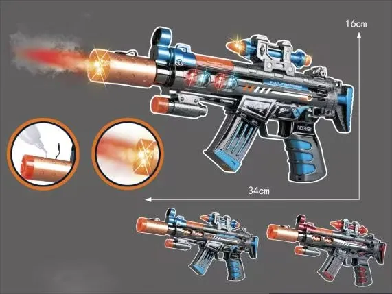 Pistolet na kulki 34 cm niebiesko-czerwony