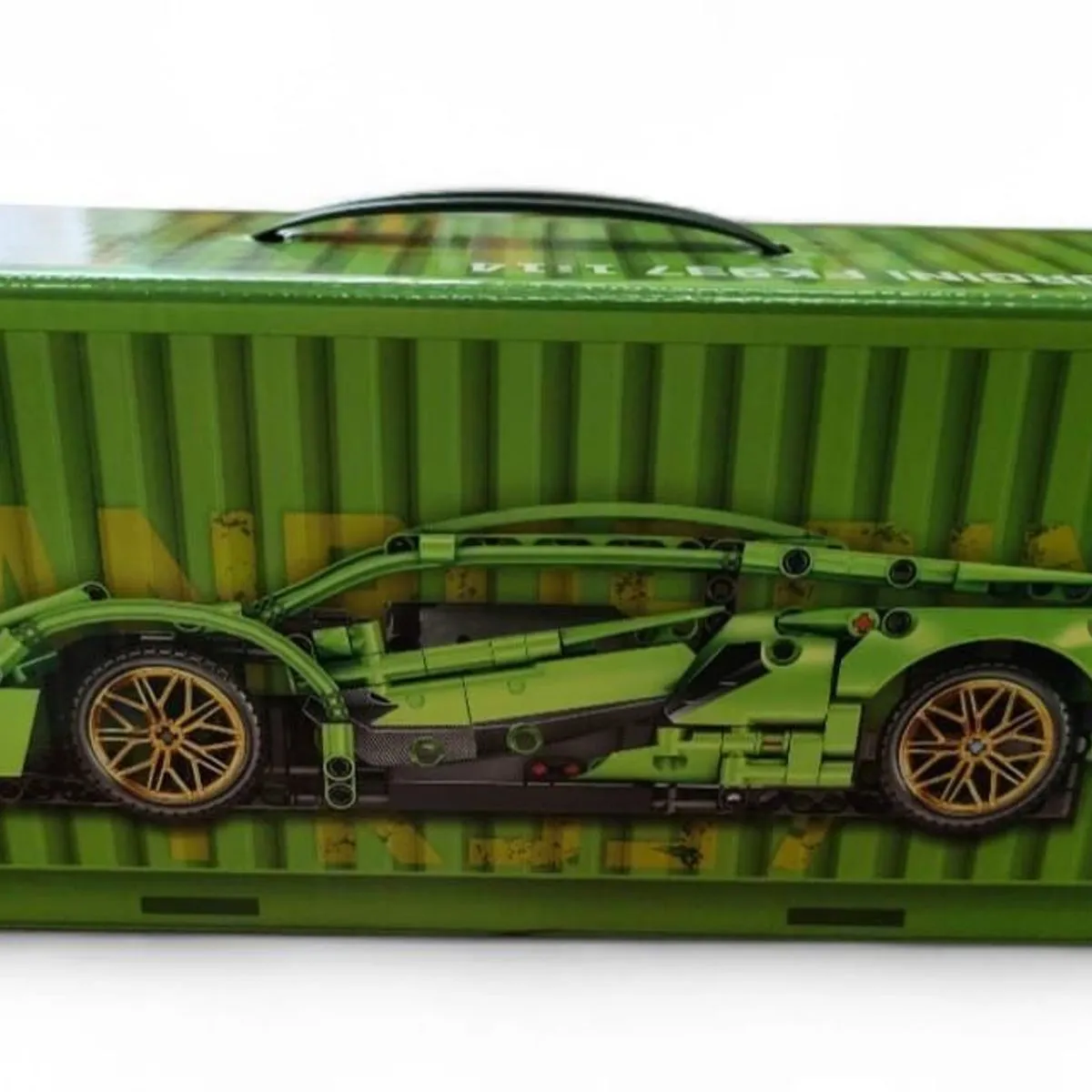 Zestaw klocków 1:14 Lamborghini w kontenerze transportowym
