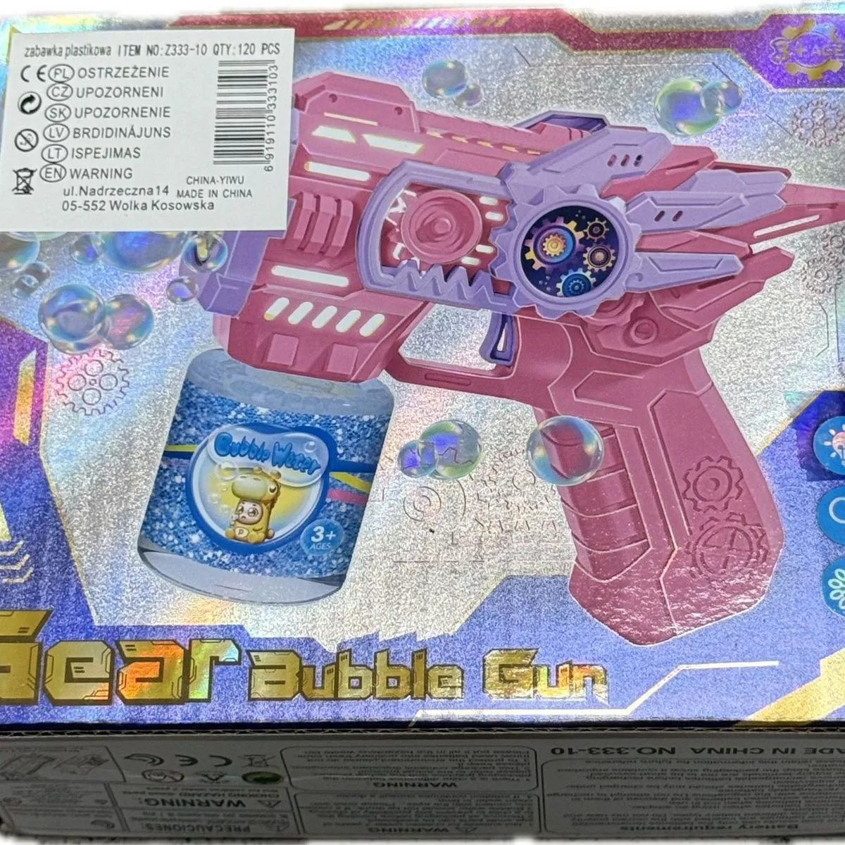 Pistolet do baniek mydlanych Fear Bubble Gun różowy