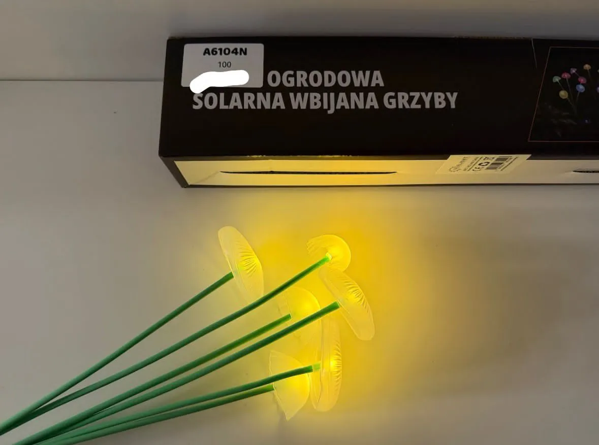 Zestaw 2 Lampki Ogrodowe Solarne Wbijane Grzyby A610N
