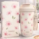 Shaker YANIS3 z motywem kwiatów wiśni, beżowy