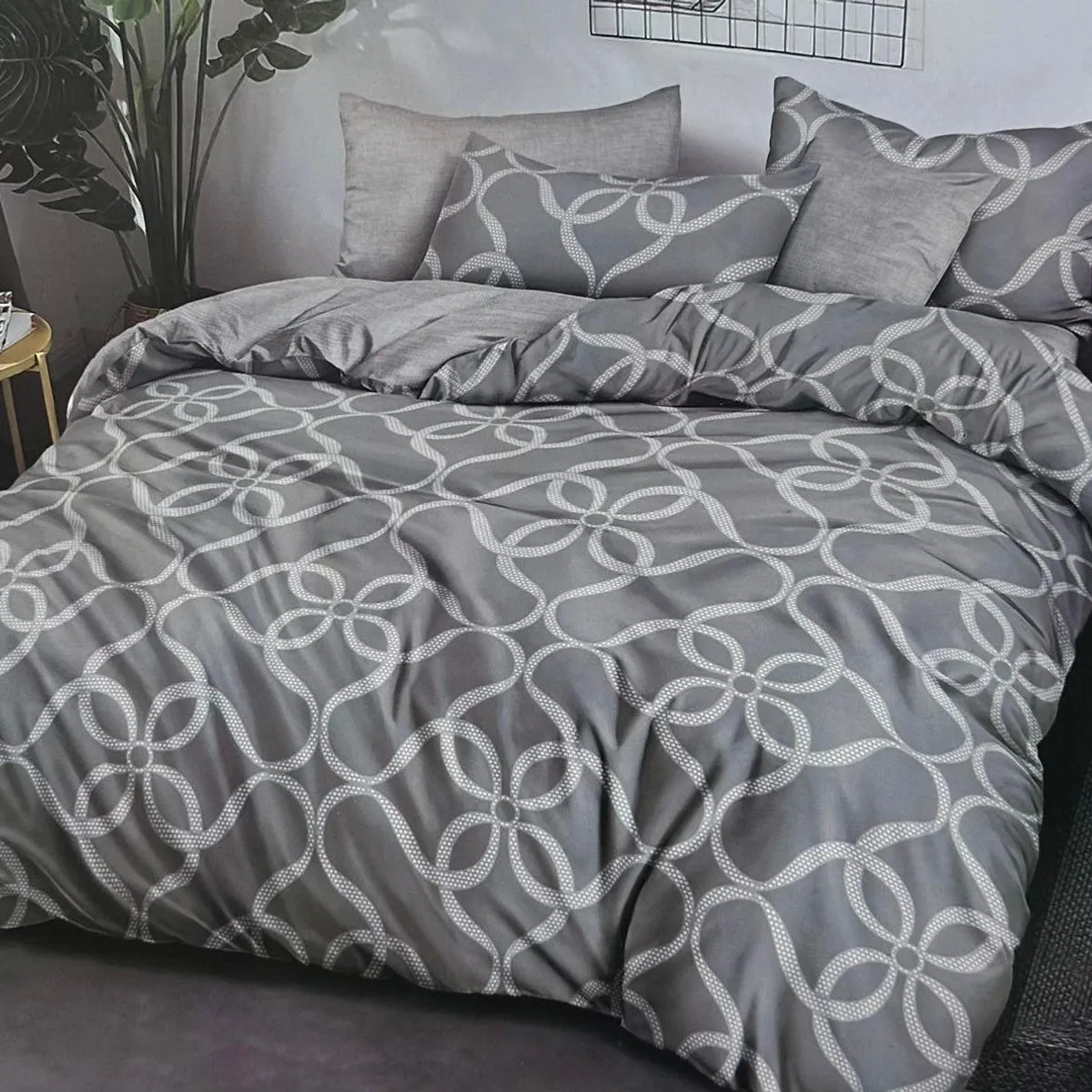 Komplet Pościel Milano 4CZ 160/200 szary wzór