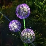 Dekoracyjna lampa solarna allium fioletowa do ogrodu