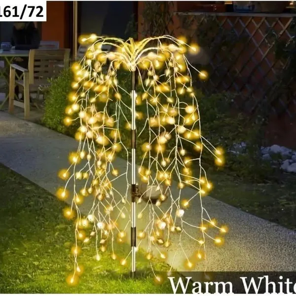Dekoracyjna lampa solarna do ogrodu kaskadowa 2PCS Warm White