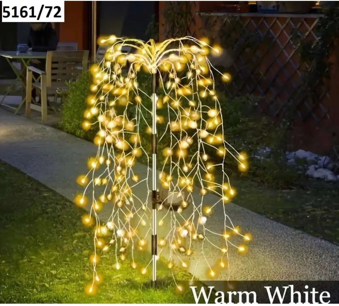 Dekoracyjna lampa solarna do ogrodu kaskadowa 2PCS Warm White