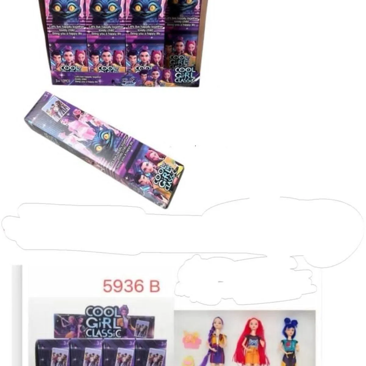 Lalka Cool Girl Classic 5936B, 7,5x3,1cm