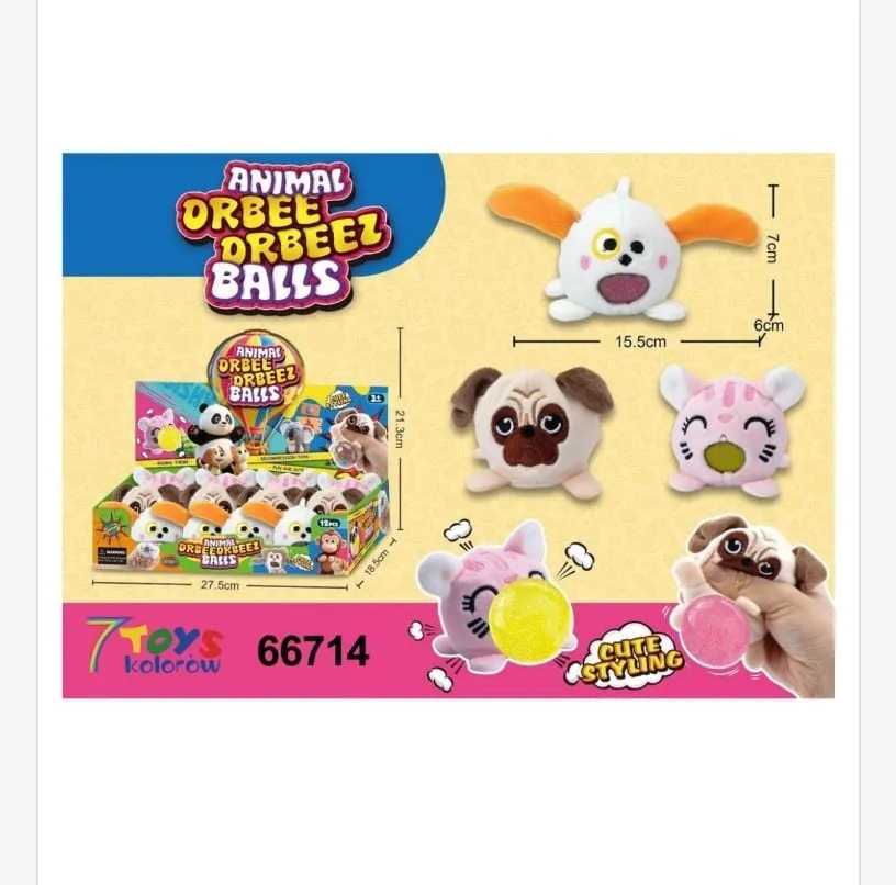 Zabawki Squeeze Animal Orb Dreezel Balls 7szt
