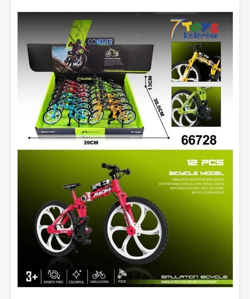 Model roweru górskiego składany 30cm 3+