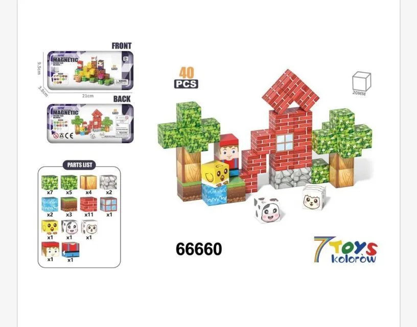 Magnetyczne klocki 40 szt. Magnetic Toys 66660