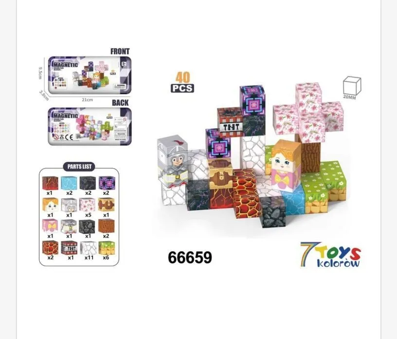 Magnetyczne klocki Minecraft 40 szt. 7 Toys