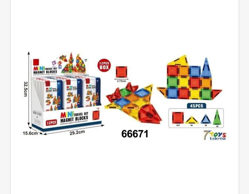Klocki Magnetic Blocks Mini Zestaw 45 szt