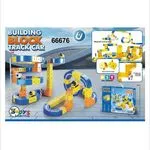 Zabawkowy tor wyścigowy z samochodem Building Block Track Car 66676