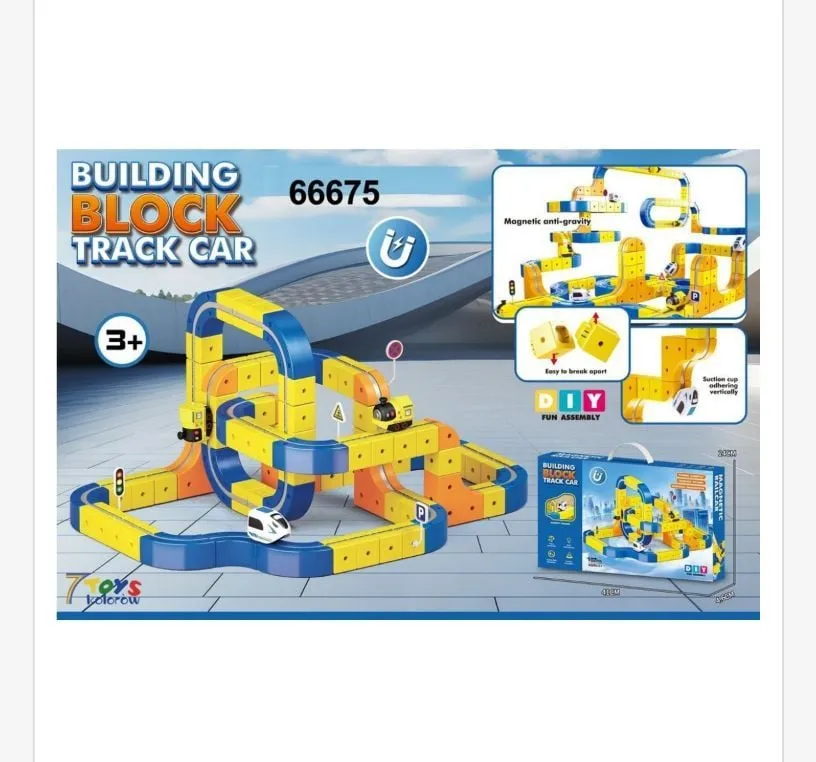 Zabawka Building Block Track Car 66675