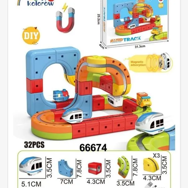 Magnetyczna tor zabawka z samochodem pociągiem 32 el. Track 31cm