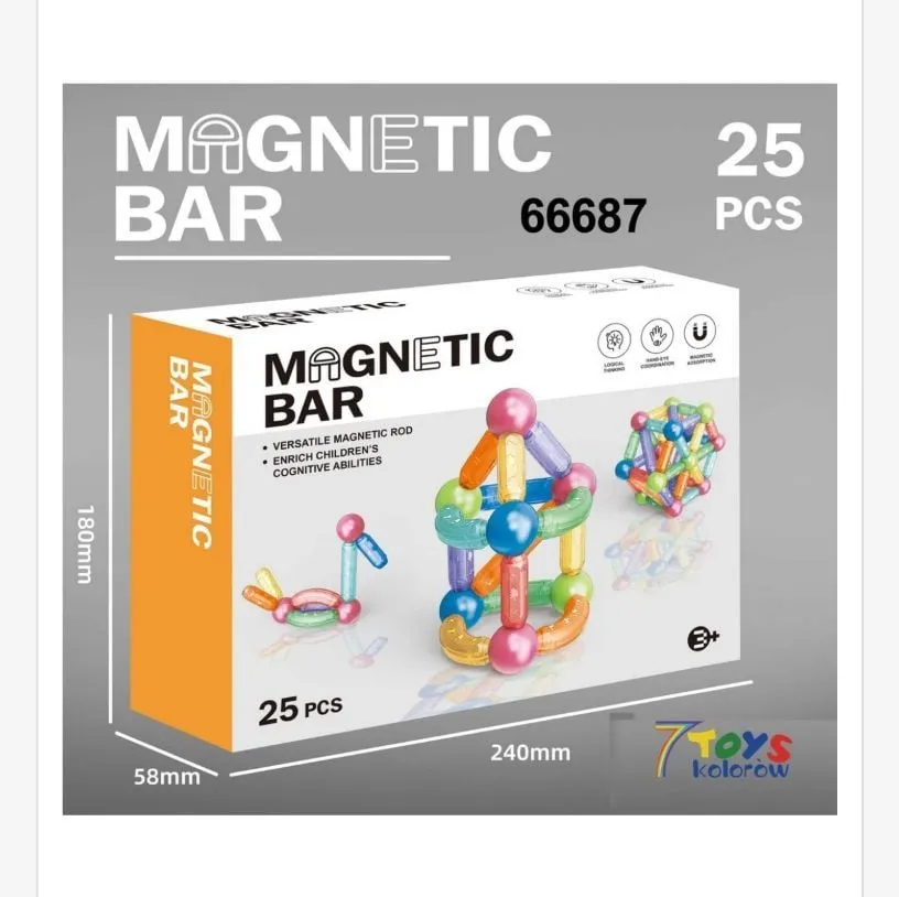 Magnetyczne pręty Magnetic Bar 25 szt 58x180x240mm