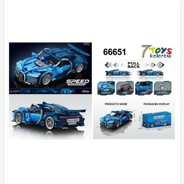 Klocki konstrukcyjne Samochód Speed niebieski 66651