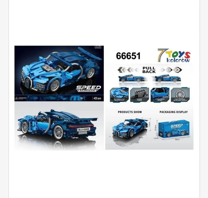 Klocki konstrukcyjne Samochód Speed niebieski 66651