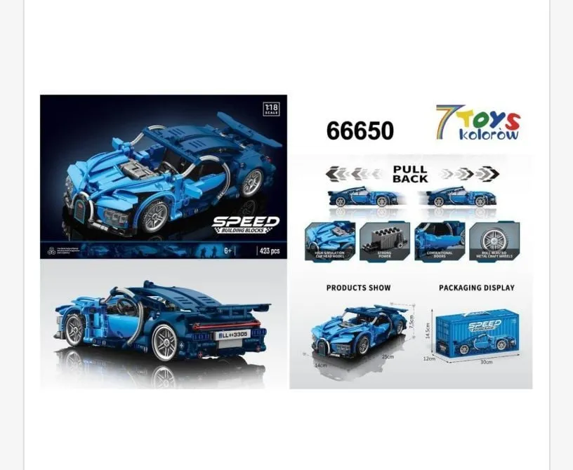 Klocki konstrukcyjne Samochód Speed 66650 niebieski