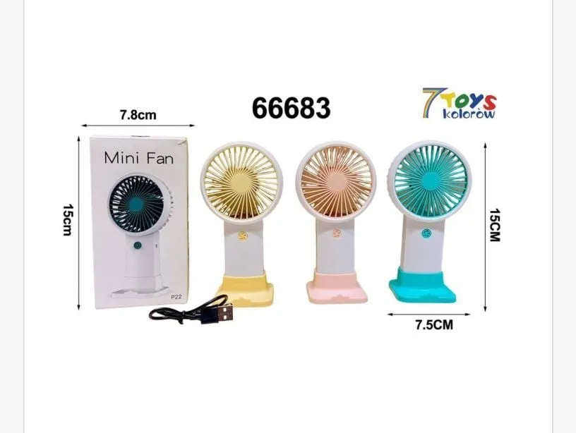Mini wentylator USB 7,5 cm - 15 cm, 4 szt. kolorowe