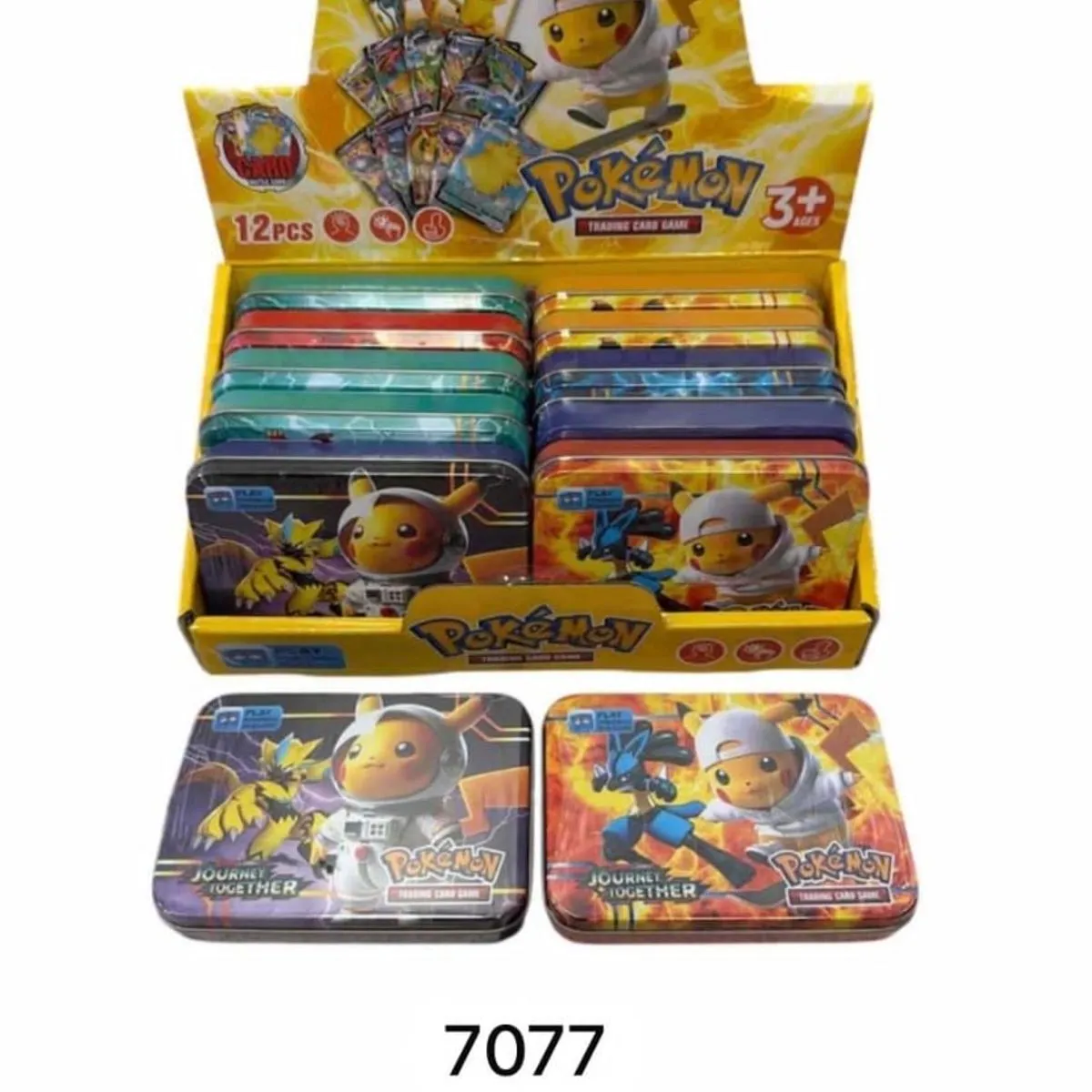 Karty Pokemon 35 szt. w metalowych puszkach
