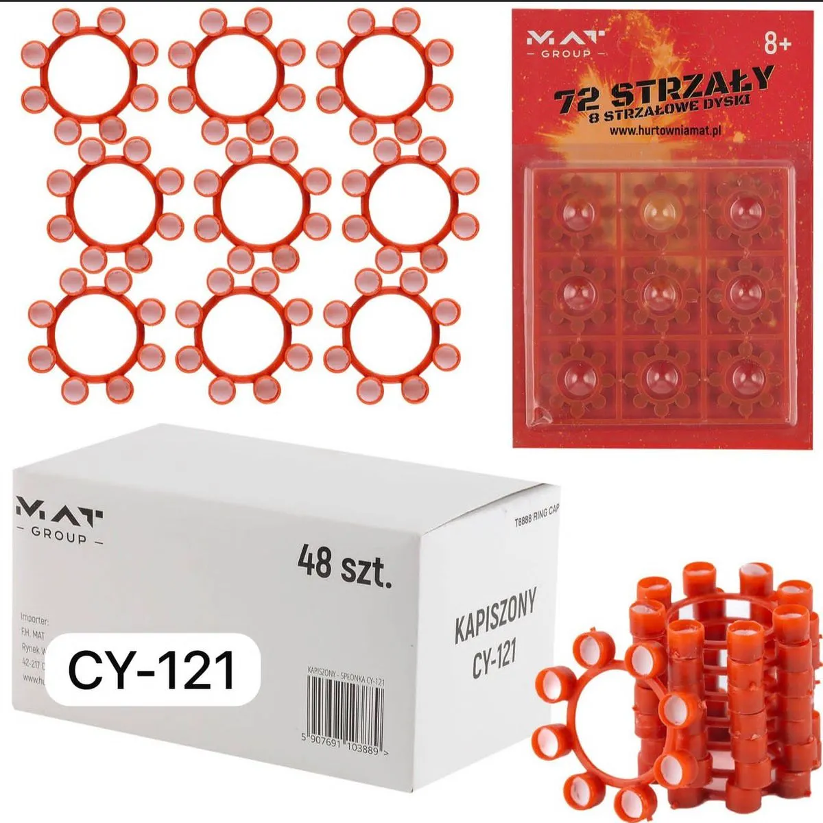 Zabawki Spłonka MAT 72 strzały 8+ Y-121 CY-121