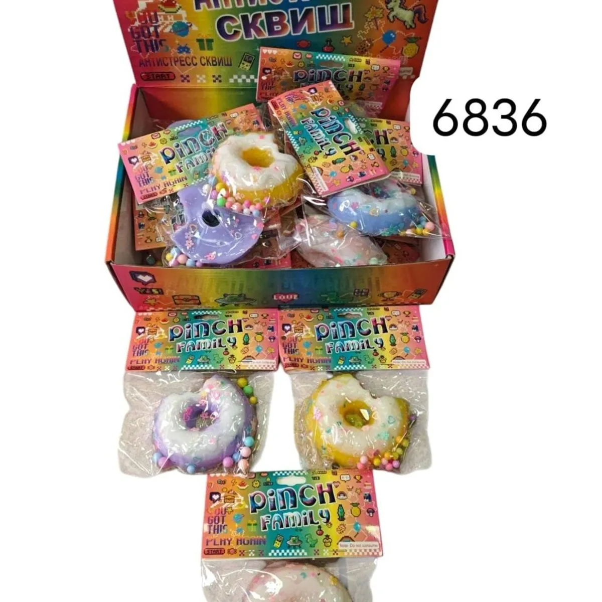 Zabawka Gniotki Donut Squeeze Pinch Family, 18 szt.