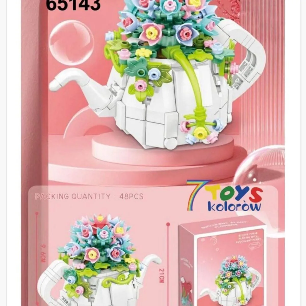 Klocki Kwiaty Sukulenty w Imbryku 255 el. 14.4cm