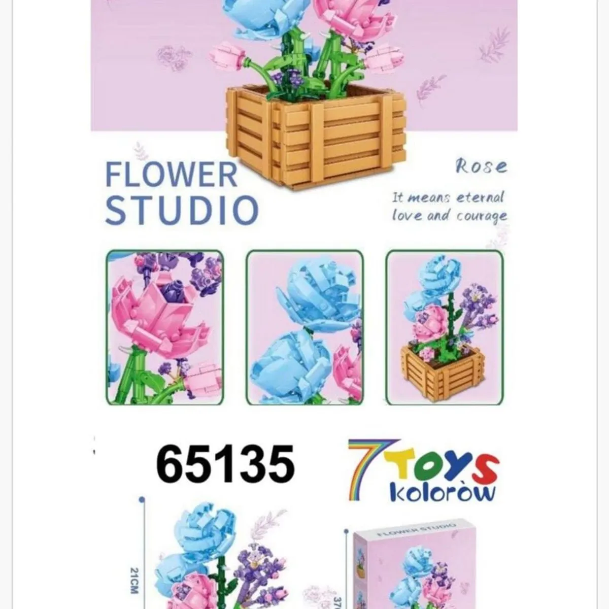 Klocki Kwiaty Flower Studio Róże w Doniczce 21cm 65135