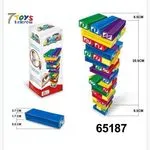 Zabawka Gra Logiczna Jenga Kolorowa Wieża 25,5cm 6 szt.