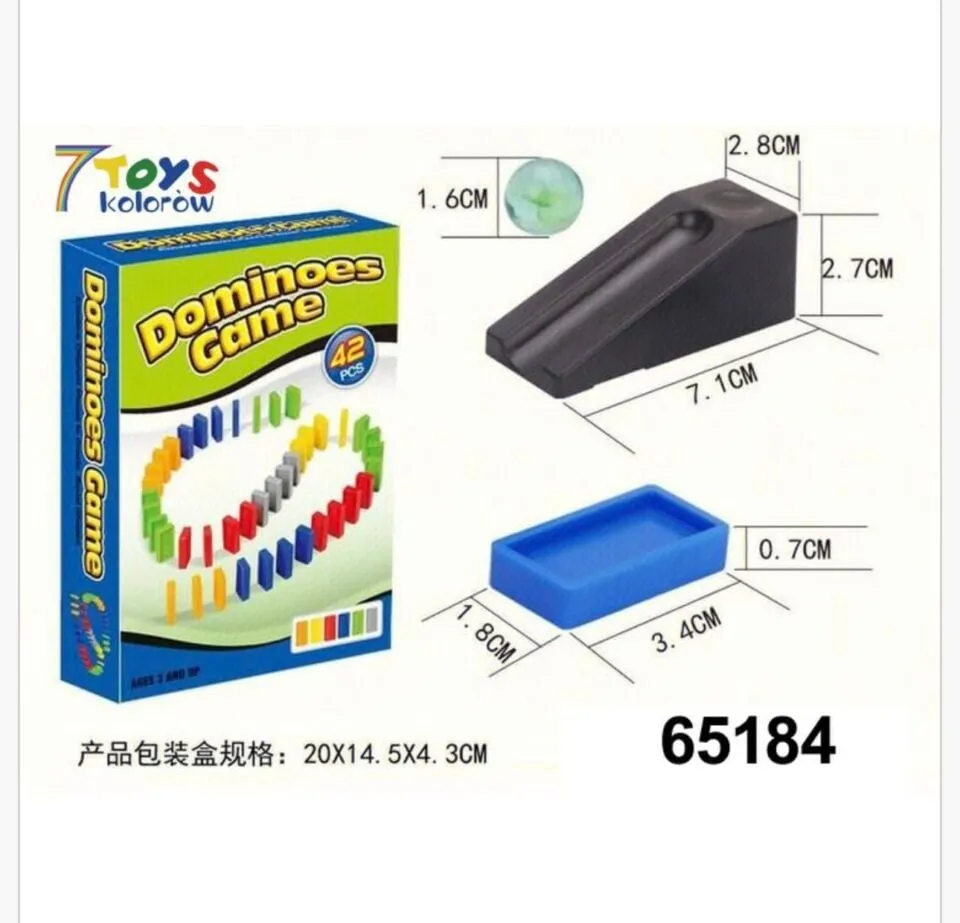 Zabawka Domino 42 el. Gra z wyrzutnią i kulką 7 TOYS