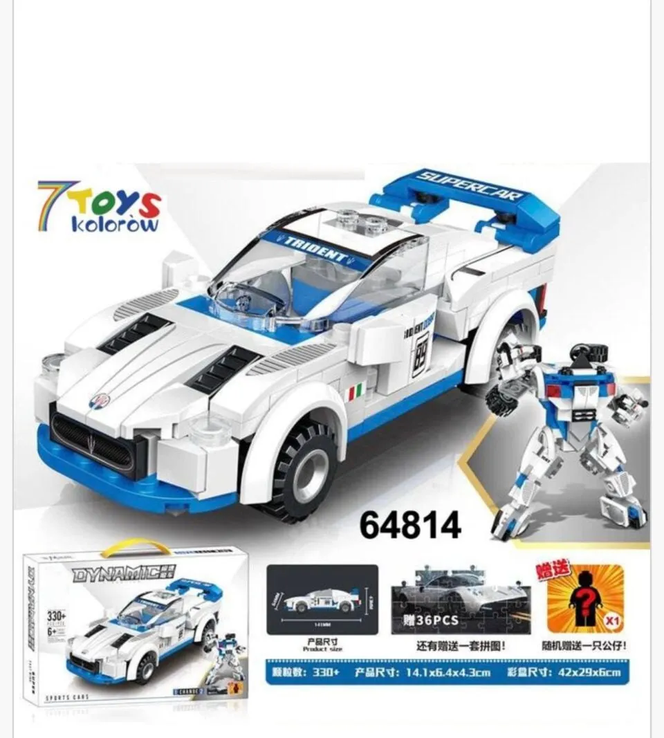 Klocki Robot Auto 2in1 Supercar 330 el. 7 TOYS 64814