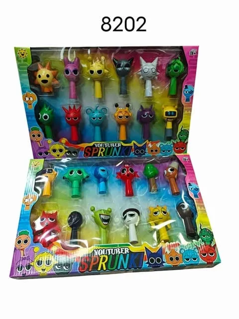 Zestaw figurek Sprunki 12PCS kolorowe postacie Youtuber